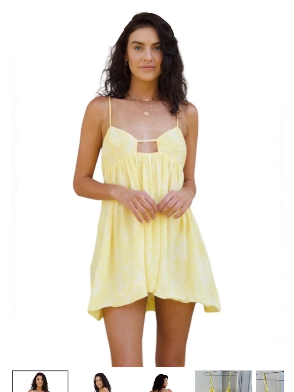 Indah Yellow Mini Babydoll Dress